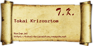 Tokai Krizosztom névjegykártya